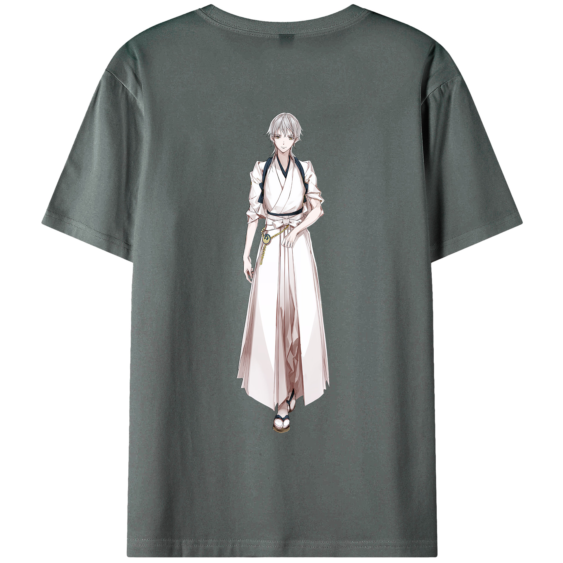 （画像用） 刀剣乱舞 Touken Ranbu 綿100％ メンズ半袖Tシャツ（バックプリント） 通気性